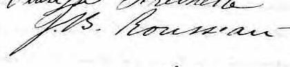 Signature de J. B. Rousseau: 12 octobre 1854 Signature de J. B. Rousseau: 12 octobre 1854