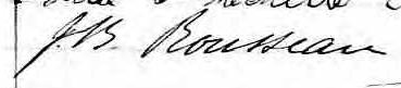Signature de J. B. Rousseau: 31 juillet 1855 Signature de J. B. Rousseau: 31 juillet 1855
