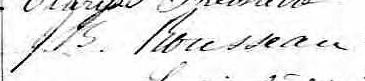Signature de Jean Baptiste Rousseau: 12 août 1857 Signature de Jean Baptiste Rousseau: 12 août 1857
