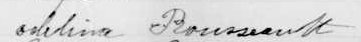 Signature d'Adelina Rousseault: 16 mars 1895 Signature d'Adelina Rousseault: 16 mars 1895