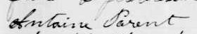 Signature d'Antoine Parent: 18 mars 1901 Signature d'Antoine Parent: 18 mars 1901