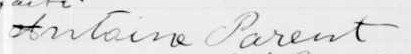 Signature d'Antoine Parent: 22 octobre 1908 Signature d'Antoine Parent: 22 octobre 1908