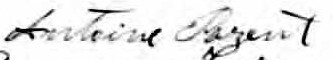 Signature d'Antoine Paret: 13 février 1899 Signature d'Antoine Paret: 13 février 1899
