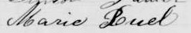 Signature de Marie Ruel: 29 mars 1887 Signature de Marie Ruel: 29 mars 1887