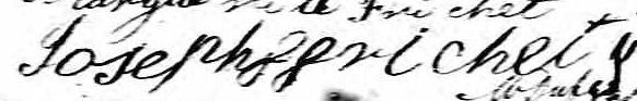 Signature de Josephe Frichet: 10 juin 1824