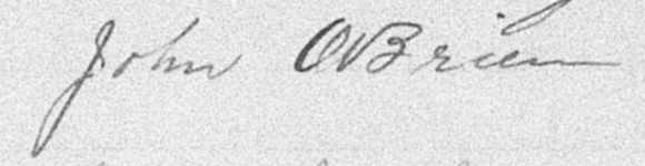 Signature de John OBrien: 26 mars 1895 Signature de John OBrien: 26 mars 1895