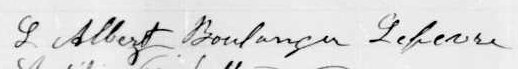 Signature Albert Boulanger Lefevre: 11 mai 1897 Signature Albert Boulanger Lefevre: 11 mai 1897