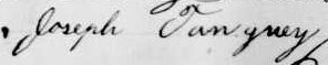 Signature de Joseph Tanguey: 27 novembre 1890 Signature de Joseph Tanguey: 27 novembre 1890