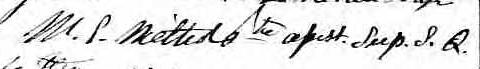 Signature de M. E. Méthot Ptre: 28 avril 1870 Signature de M. E. Méthot Ptre: 28 avril 1870