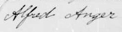 Signature d'Alfred Anger: 17 janvier 1893 Signature d'Alfred Anger: 17 janvier 1893