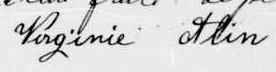 Signature de Virginie Alin: 14 mars 1893 Signature de Virginie Alin: 14 mars 1893