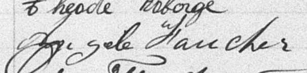 Signature d'Angèle Faucher: 20 août 1894 Signature d'Angèle Faucher: 20 août 1894