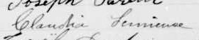 Signature de Claudia Lemieux: 6 janvier 1895 Signature de Claudia Lemieux: 6 janvier 1895