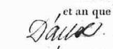 Signature de D'aux: 30 avril 1800