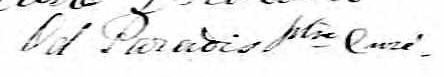 Signature d'Od Paradis ptre curé: 26 juillet 1859 Signature d'Od Paradis ptre curé: 26 juillet 1859