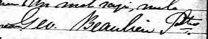 Signature de Geo. Beaulieu Ptre: 5 octobre 1867 Signature de Geo. Beaulieu Ptre: 5 octobre 1867