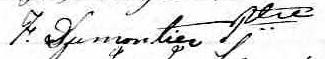 Signature de F. Dumontier Ptre: 28 décembre 1860 Signature de F. Dumontier Ptre: 28 décembre 1860
