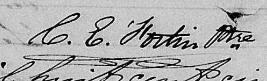 Signature de C. E. Fortin Ptre: 30 juillet 1855 Signature de C. E. Fortin Ptre: 30 juillet 1855