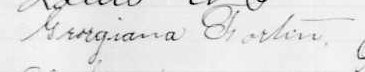 Signature de Georgiana Fortin: 7 février 1899 Signature de Georgiana Fortin: 7 février 1899