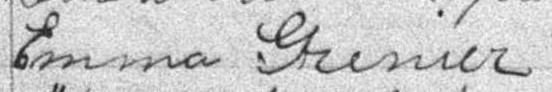 Signature d'Emma Grenier: 3 juillet 1899