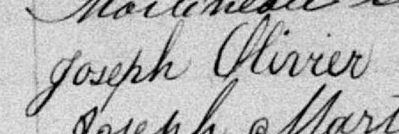 Signature de Joseph Olivier: 8 avril 1883 Signature de Joseph Olivier: 8 avril 1883