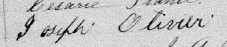 Signature de Joseph Olivier: 7 juin 1883 Signature de Joseph Olivier: 7 juin 1883