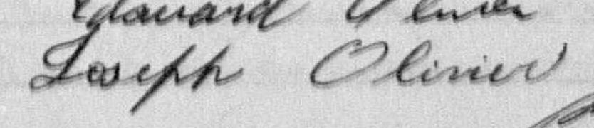 Signature de Joseph Olivier: 25 avril 1900 Signature de Joseph Olivier: 25 avril 1900