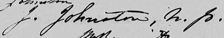 Signature de J. Johnston, N.P.: 8 janvier 1869 Signature de J. Johnston, N.P.: 8 janvier 1869