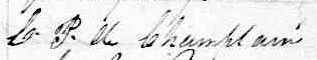 Signature de C. P. de Champlain: 11 mars 1853 Signature de C. P. de Champlain: 11 mars 1853