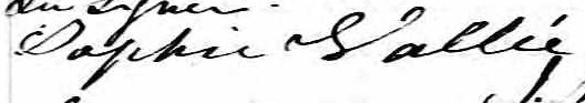 Signature de Sophie Vallée: 12 janvier 1851 Signature de Sophie Vallée: 12 janvier 1851