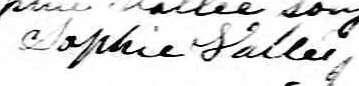 Signature de Sophie Vallée: premier septembre 1851 Signature de Sophie Vallée: premier septembre 1851
