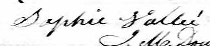 Signature de Sophie Vallée: 19 octobre 1851 Signature de Sophie Vallée: 19 octobre 1851