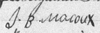 Signature de J. B. Marcoux: 15 octobre 1897 Signature de J. B. Marcoux: 15 octobre 1897