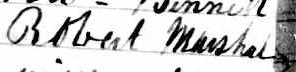 Signature de Robert Marshal: 13 mai 1841 Signature de Robert Marshal: 13 mai 1841