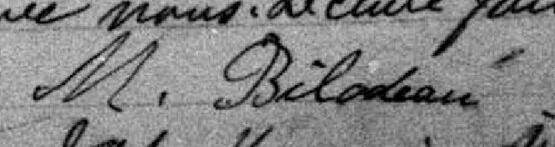 Signature de M. Bilodeau: 23 novembre 1893 Signature de M. Bilodeau: 23 novembre 1893