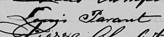 Signature de Louis Parant: 7 avril 1863 Signature de Louis Parant: 7 avril 1863