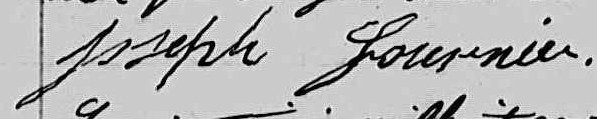 Signature de Joseph Fournier: 20 juin 1863 Signature de Joseph Fournier: 20 juin 1863