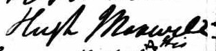 Signature de Hugh Maxwell: 29 juin 1842 Signature de Hugh Maxwell: 29 juin 1842
