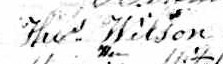 Signature de Thos Wilson: 11 juillet 1843 Signature de Thos Wilson: 11 juillet 1843
