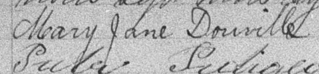 Signature de Mary Jane Douville: 10 janvier 1898 Signature de Mary Jane Douville: 10 janvier 1898