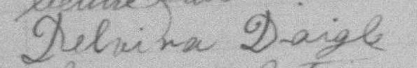 Signature de Delvina Daigle: 27 juillet 1891 Signature de Delvina Daigle: 27 juillet 1891