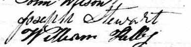 Signature de Joseph Stewart: 15 octobre 1843