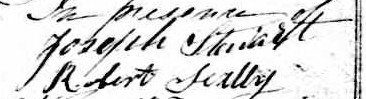 Signature de Joseph Stewart: 25 février 1845