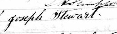 Signature de Joseph Stewart: 18 mars 1849
