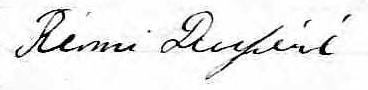 Signature de Rémi Dupéré: 19 décembre 1860 Signature de Rémi Dupéré: 19 décembre 1860