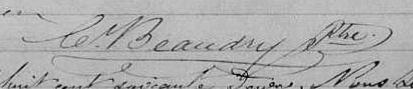 Signature de C. Beaudry Ptre: 30 mars 1862 Signature de C. Beaudry Ptre: 30 mars 1862