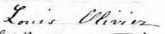 Signature de Louis Olivier: 22 décembre 1864 Signature de Louis Olivier: 22 décembre 1864