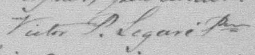 Signature de Victor P. Légaré ptre: 12 avril 1877 Signature de Victor P. Légaré ptre: 12 avril 1877