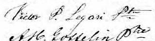 Signature de Victor P. Legaré Ptre: 2 mars 1867 Signature de Victor P. Legaré Ptre: 2 mars 1867