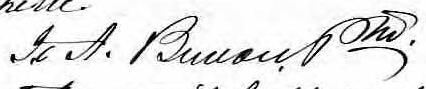 Signature de J. A. Bureau Ptre: 5 octobre 1875